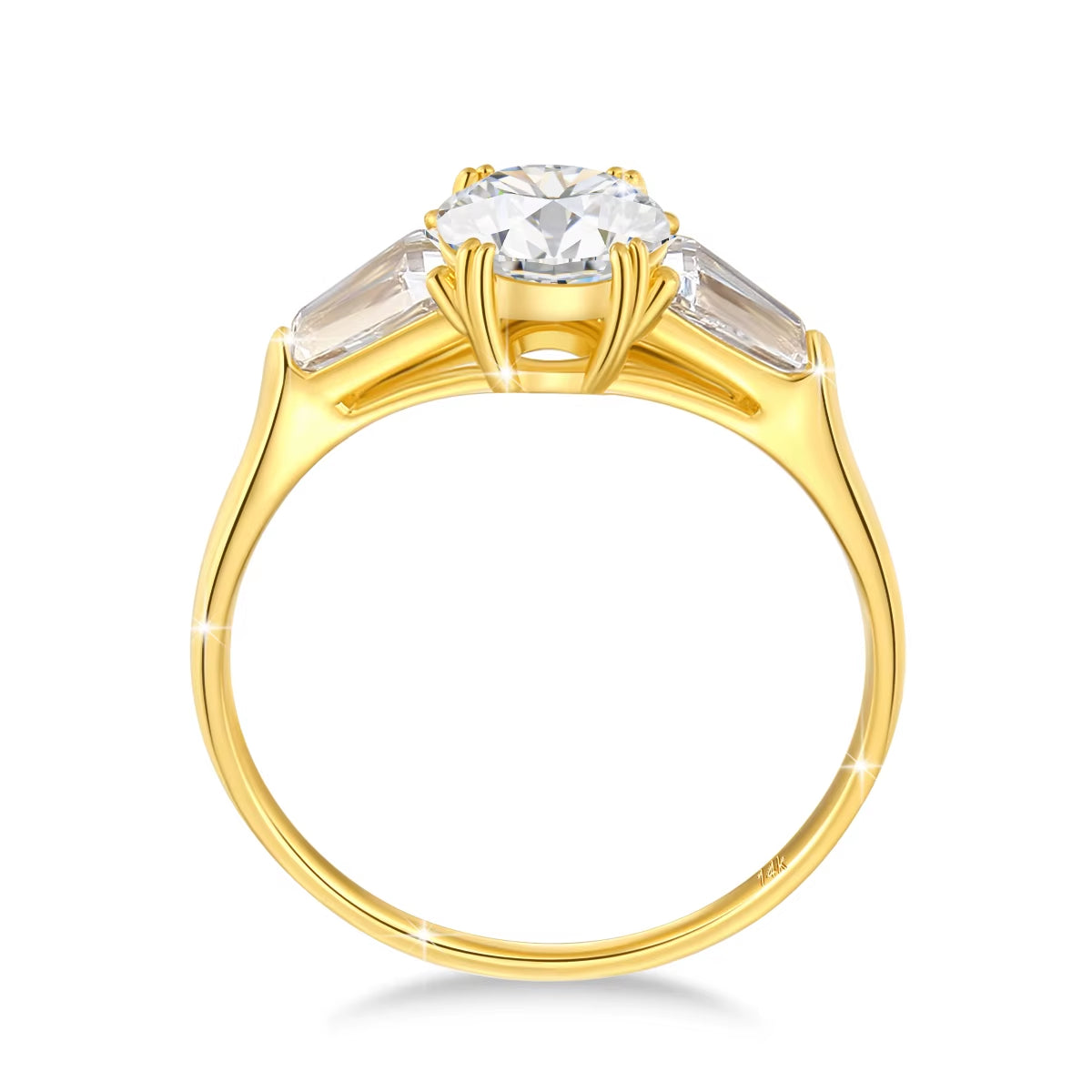 Dazzle Dime® 14K Gold Moissanite Engagement Ring | Luxury Wedding Gift