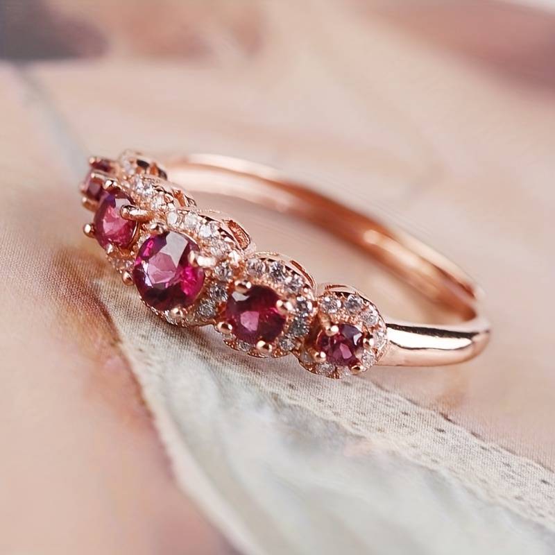 Dazzle Dime Elegant 925 Sterling Silver Base Ring with Natural Purple Garnet DAZZLE DIMEĀ®