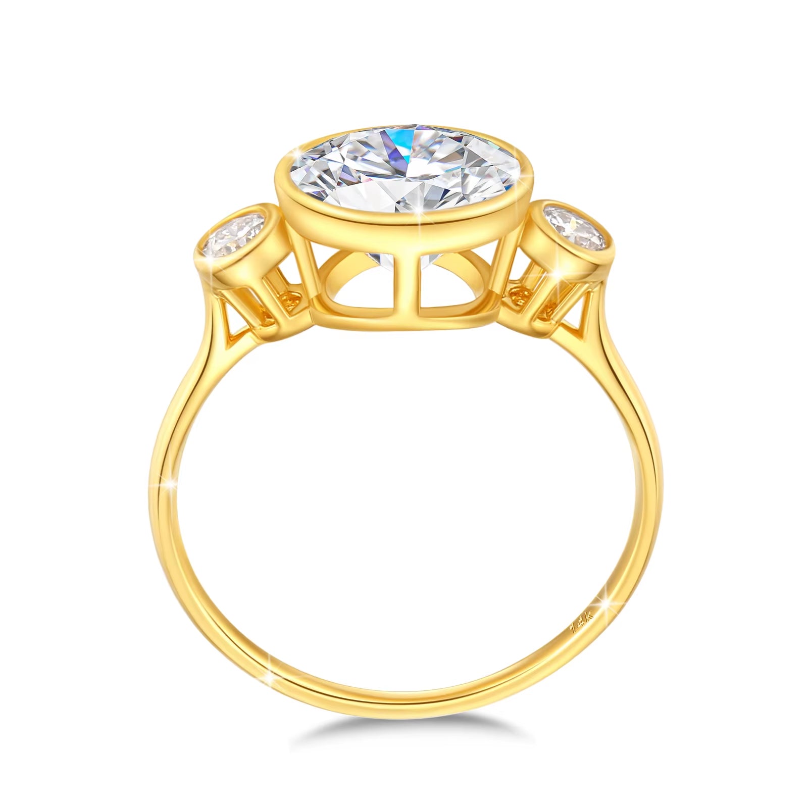 Dazzle Dime® 14K Gold Oval Cut Moissanite Engagement Ring | 2CT VVS1 D-Color Solitaire