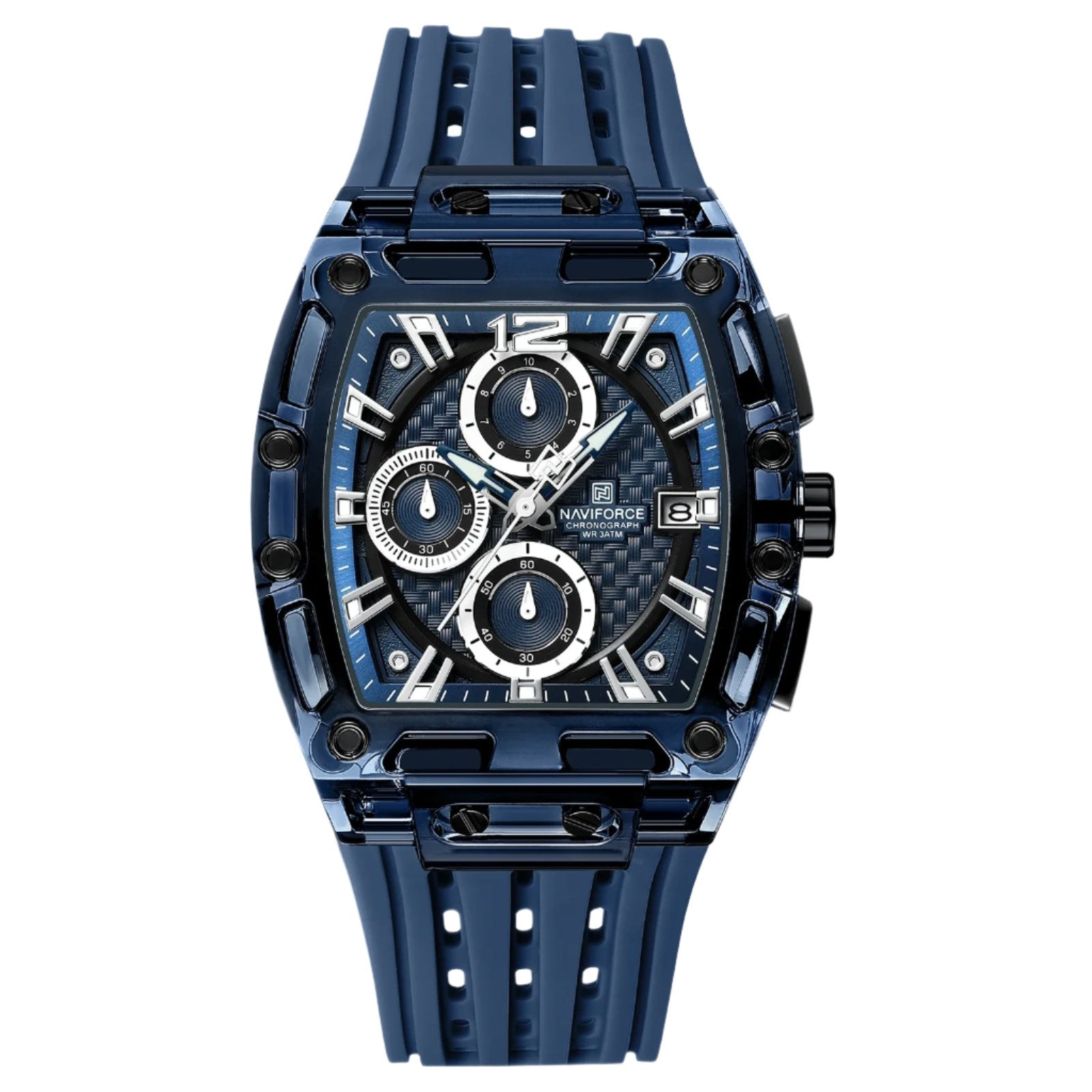 NAVIFORCE 2024/25 Edition Transparent Tonneau Quartz Watch for Men | Luxury Waterproof Sport Outdoor Watch