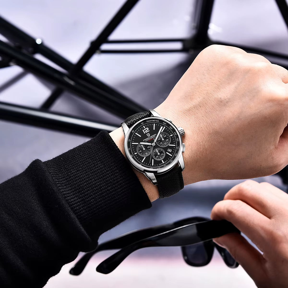 Luxury Casual Men's Quartz Watch VK63 100M Waterproof Sapphire Glass Stainless Steel Watch