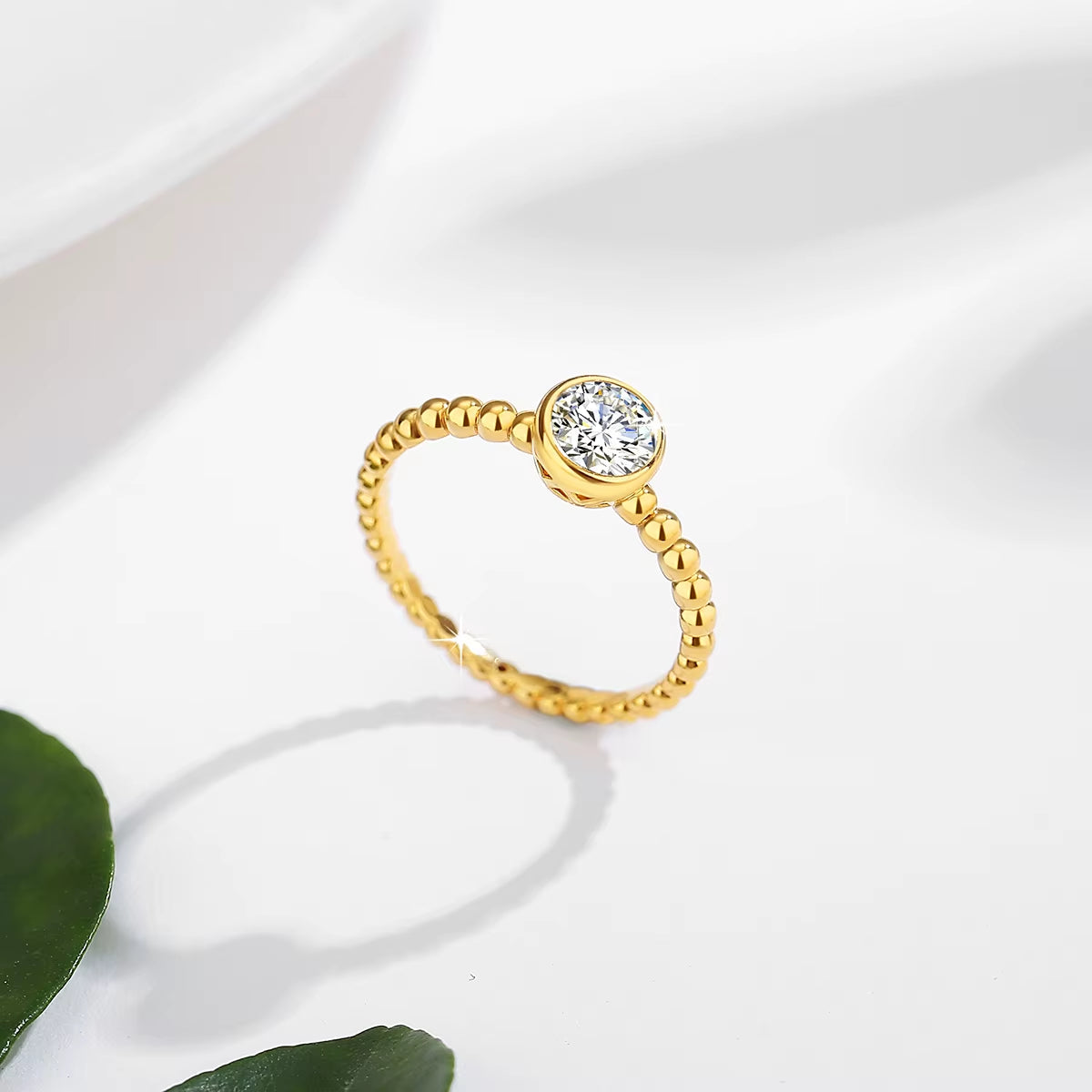 Dazzle Dime® 0.5Ct Moissanite Ring | Genuine 18K Gold Wedding & Engagement Ring