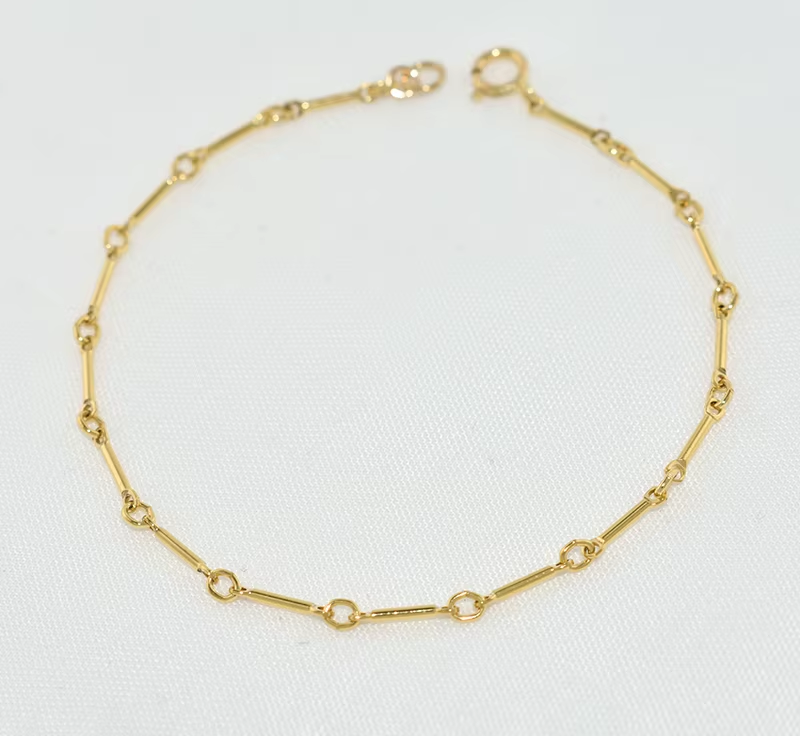 14K Gold Filled Chain Bracelet – Handmade Boho Charm Bracelet for Women