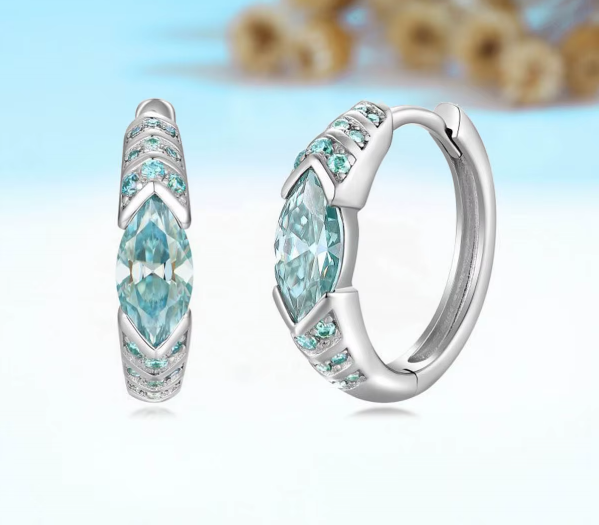 Dazzle Dime® Moissanite Hoop Earrings | 1CT Full Moissanite, 925 Sterling Silver | Hypoallergenic & Trendy Jewelry