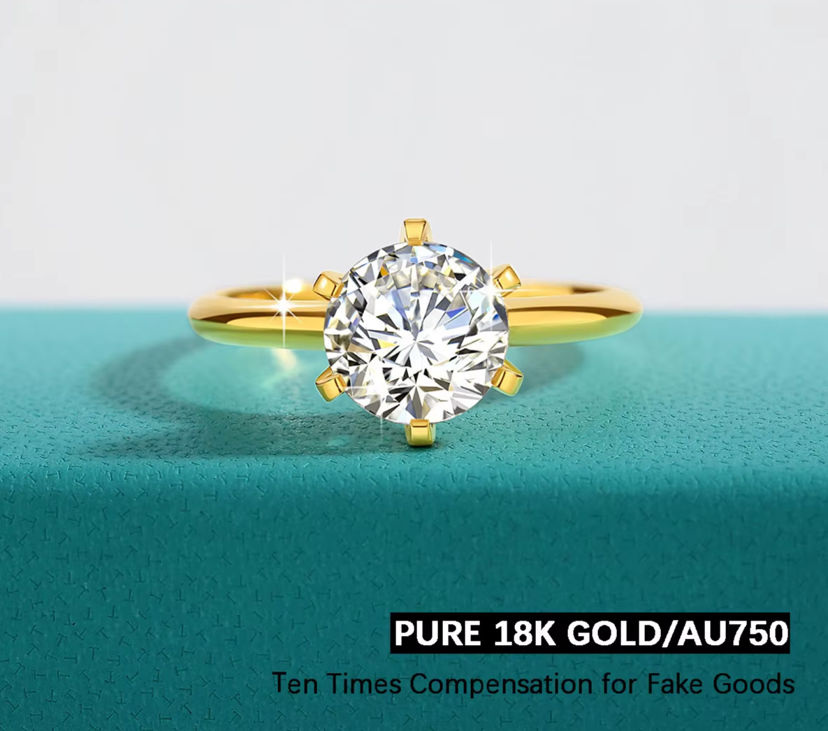 2Ct 1Ct VVS1 Moissanite Ring 18K Gold 100% Genuine for Women Wedding Anniversary Engagement Wedding Gift Fine Jewelry