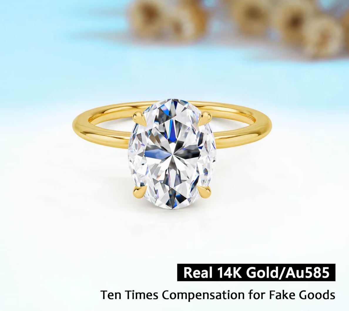 Dazzle Dime® 3CT Pear-Cut Moissanite Ring | 14K Solid Gold Wedding Band