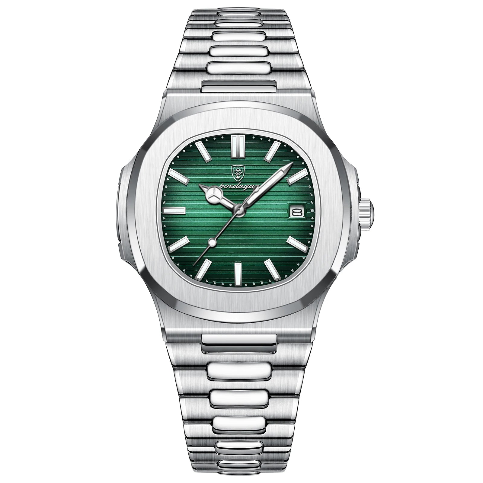 Waterproof Male Clock Luminous Date Stainless Steel Square Quartz Men Watch Reloj Hombre