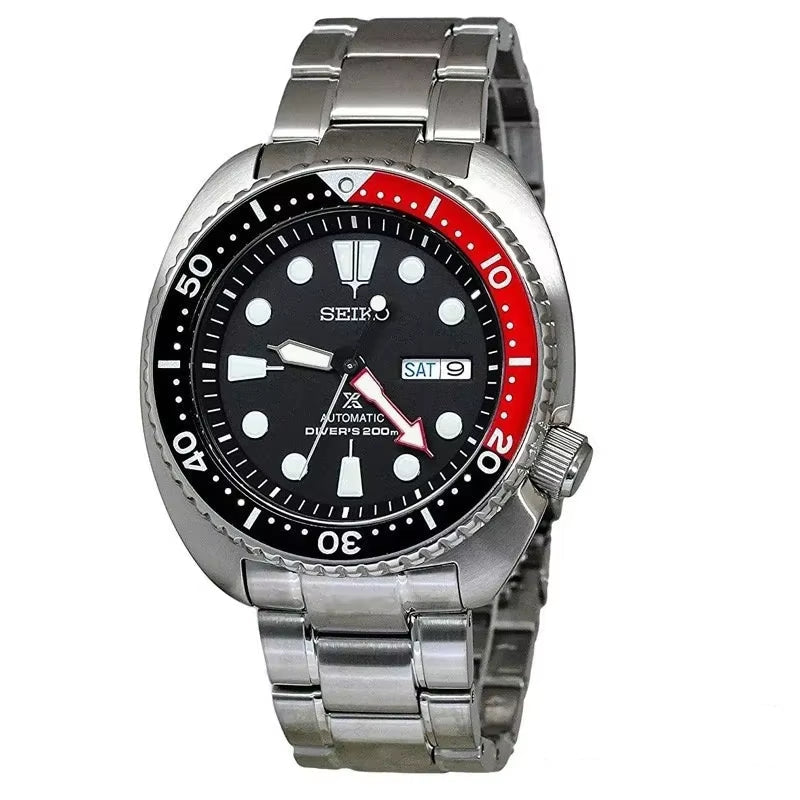 Men's Pagani Water Ghost Automatic Mechanical Watch Diving Watch Silver Strap Blue Red Bezel Wrist Watch