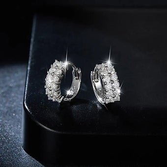 18K Gold Plated Moissanite Hoop Earrings: Luxury 1.9mm S925 Sterling Silver - Dazzle Dime