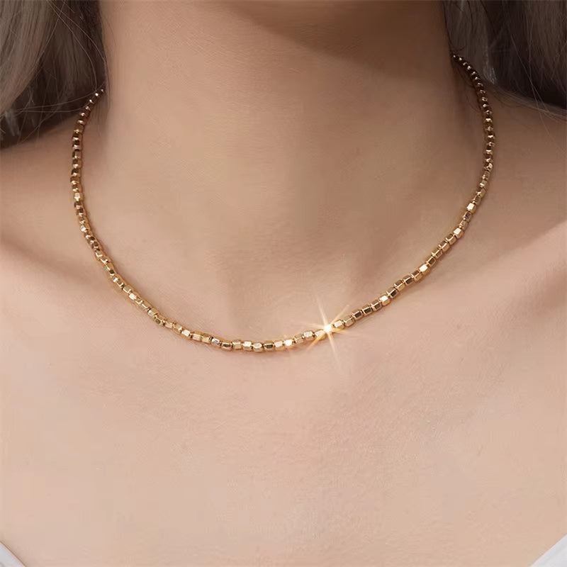 Dazzle Dime® 14K Gold Filled Bead Necklace | Dainty Bead Choker | Handmade & Tarnish-Resistant | Hypoallergenic | Bohemian Women Jewelry