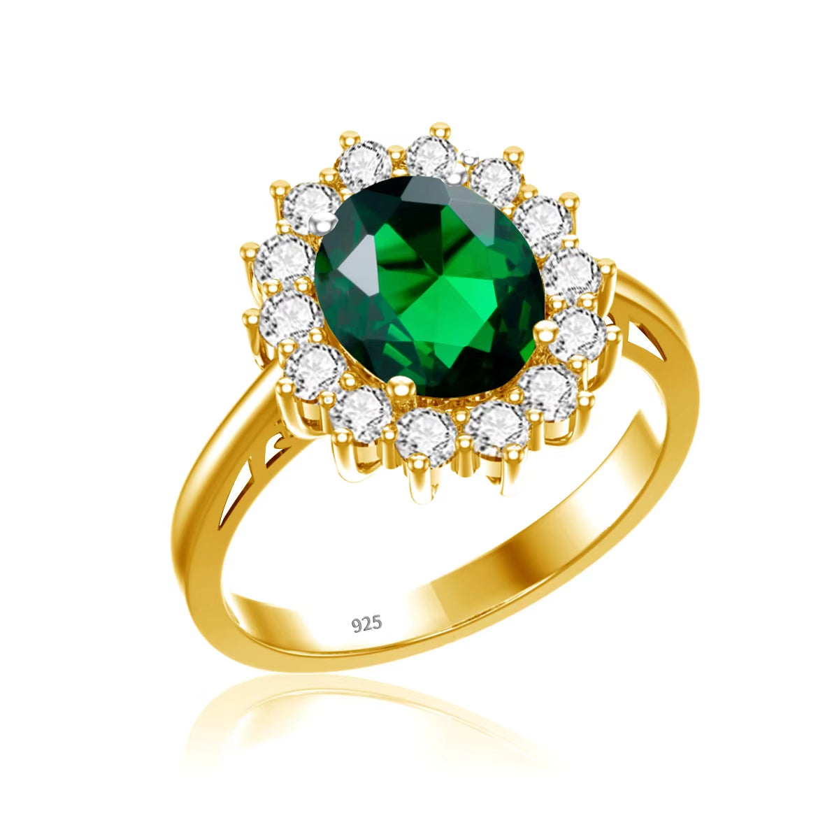 Dazzle Dime® Oval Cut 8x10mm Aquamarine Ring | 18K Gold-Plated Sterling Silver | Elegant Birthstone & Wedding Jewelry