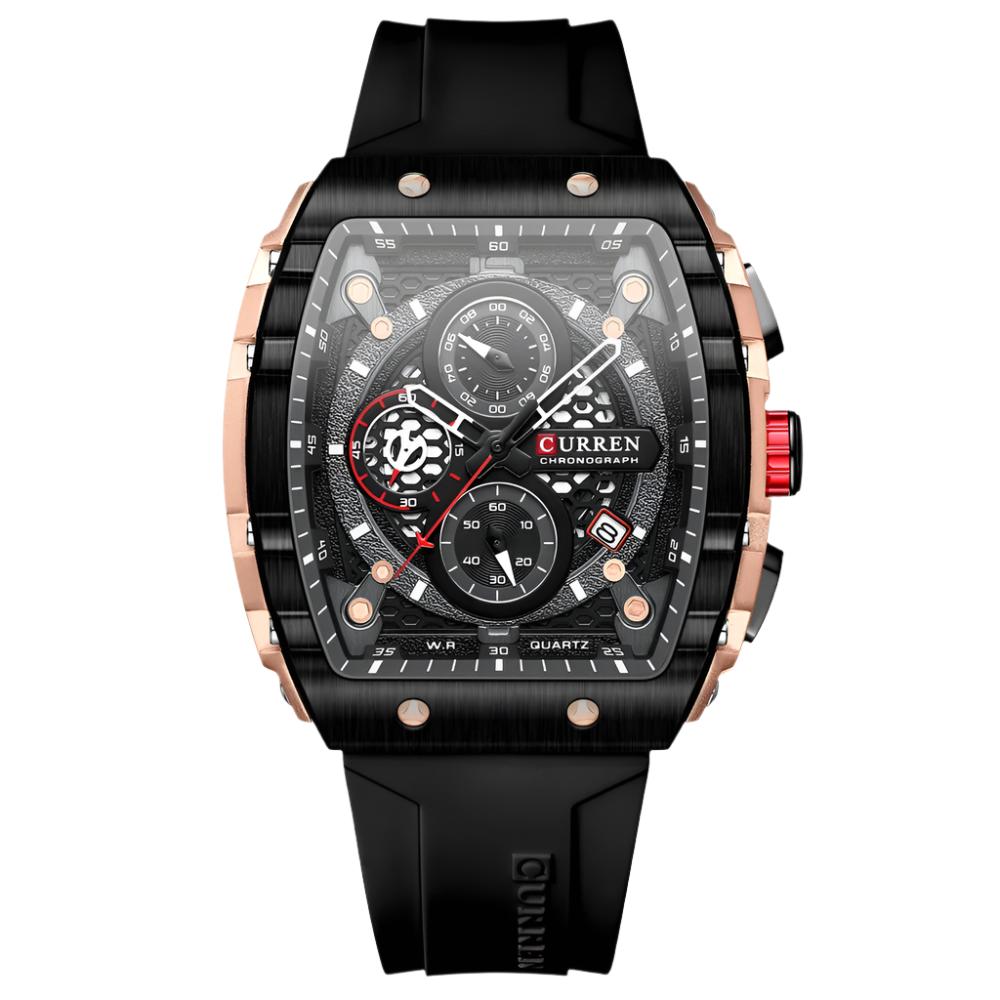 CURREN Men's Luxury Square Quartz Watch | Waterproof Luminous Chronograph Date Wristwatch