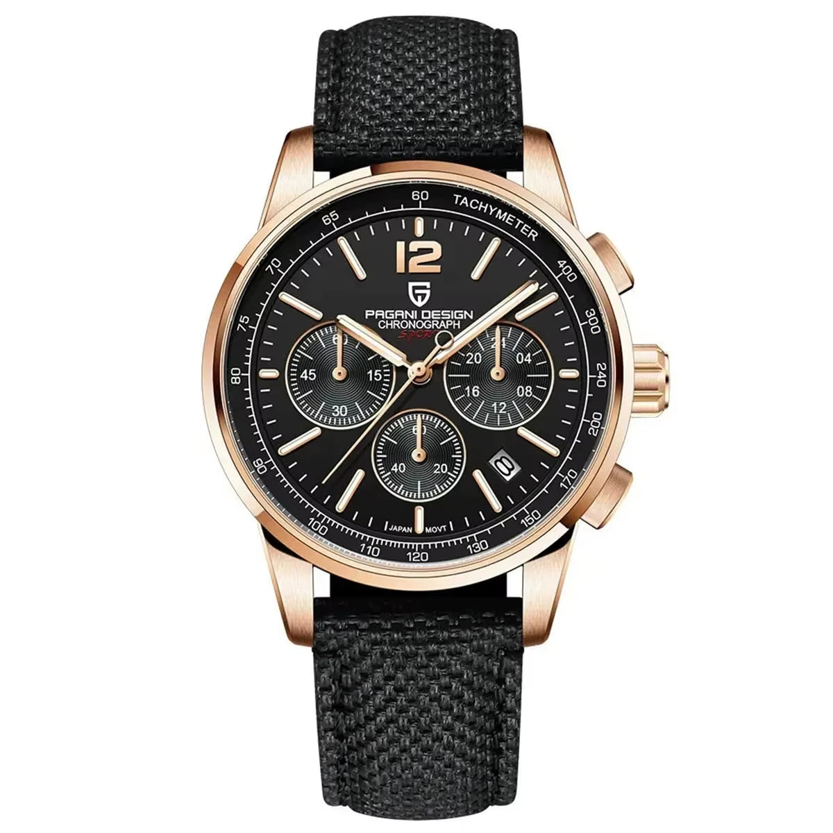 Luxury Casual Men's Quartz Watch VK63 100M Waterproof Sapphire Glass Stainless Steel Watch