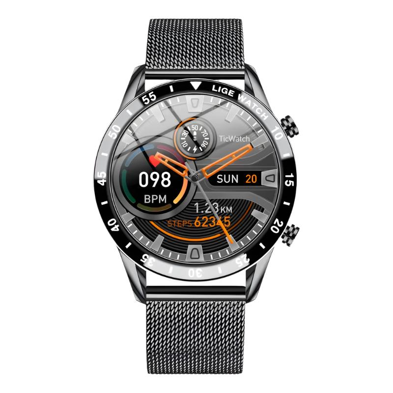 Men’s Luxury Steel Band Bluetooth Smartwatch | Waterproof Full Touch Screen Fitness Tracker with Call Function