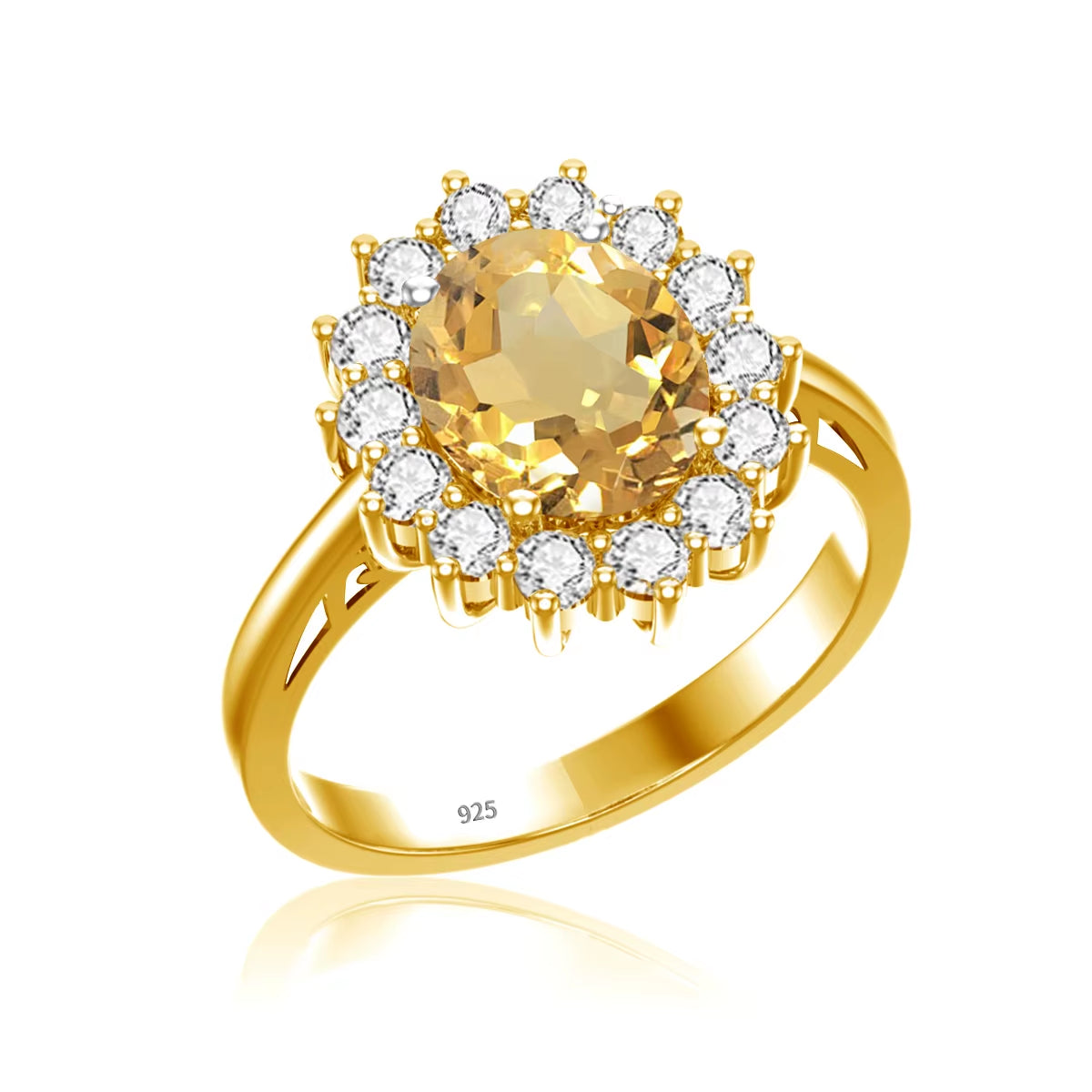 Dazzle Dime® Oval Cut 8x10mm Aquamarine Ring | 18K Gold-Plated Sterling Silver | Elegant Birthstone & Wedding Jewelry