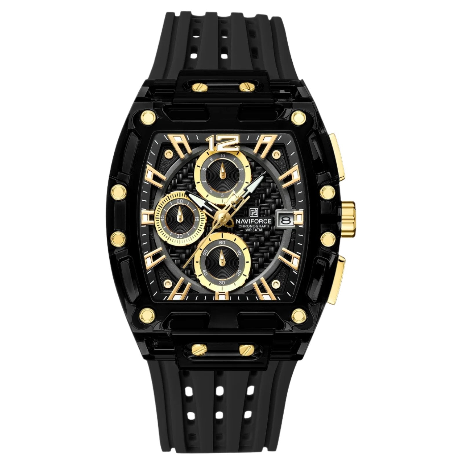 NAVIFORCE 2024/25 Edition Transparent Tonneau Quartz Watch for Men | Luxury Waterproof Sport Outdoor Watch