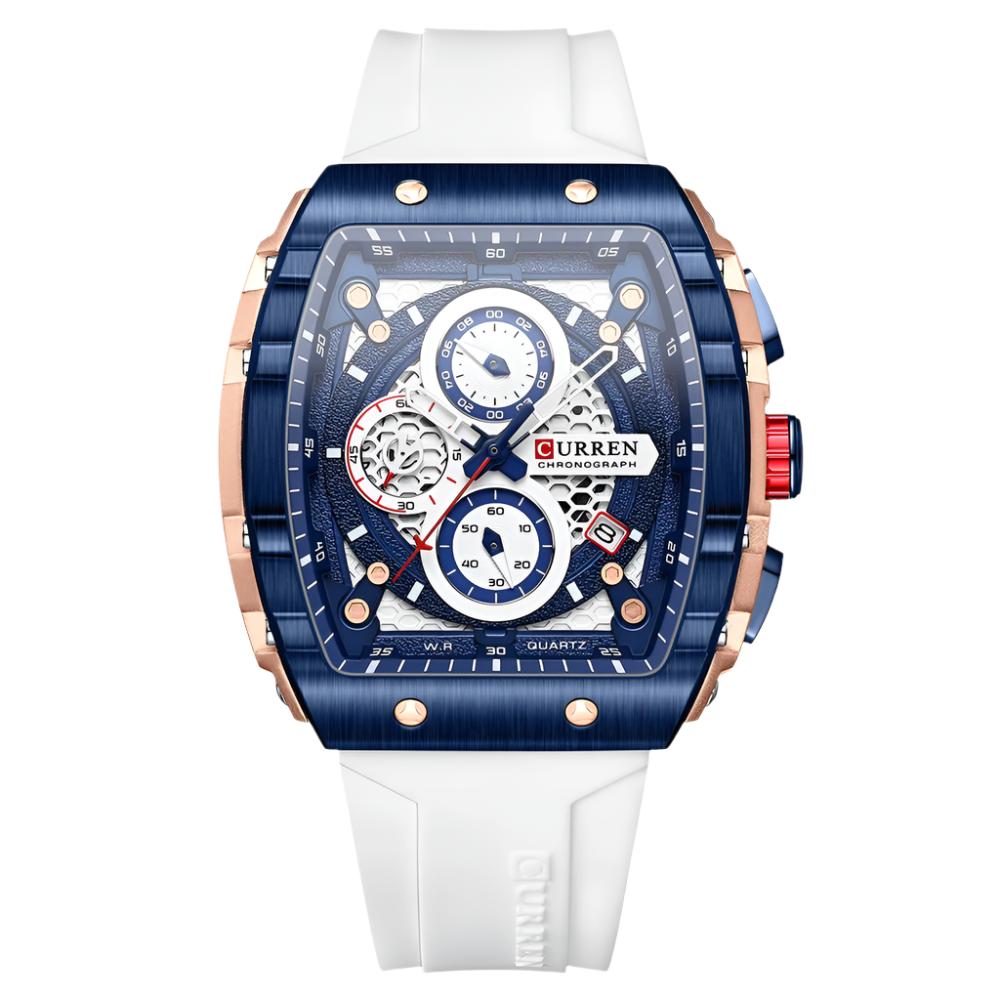 CURREN Men's Luxury Square Quartz Watch | Waterproof Luminous Chronograph Date Wristwatch