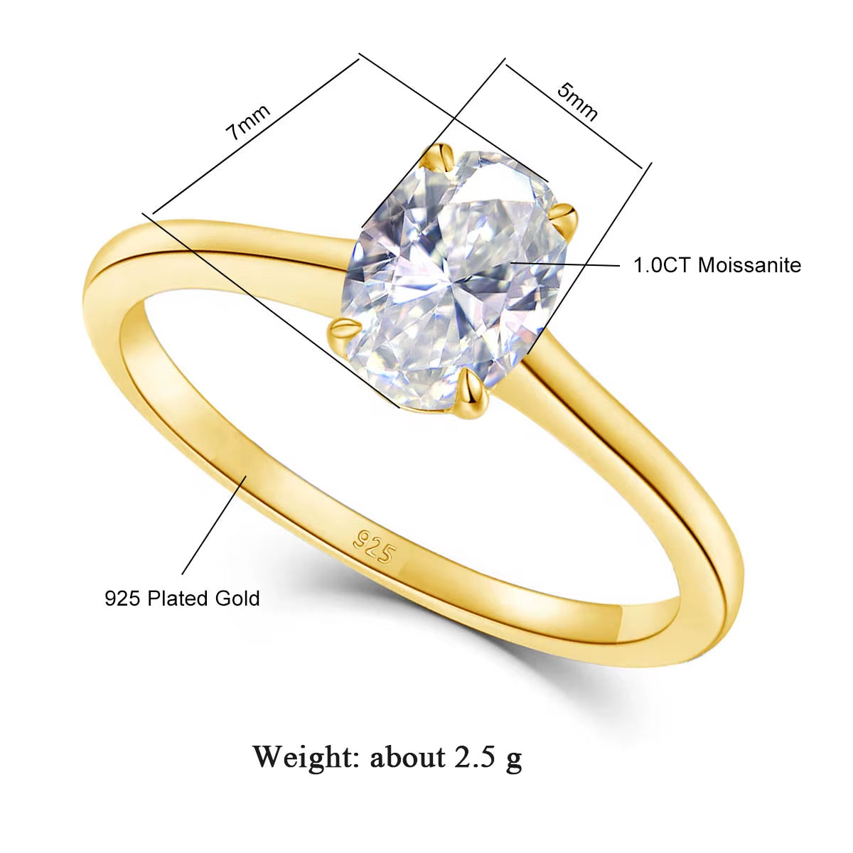 Dazzle Dime® 3CT Pear-Cut Moissanite Ring | 14K Solid Gold Wedding Band
