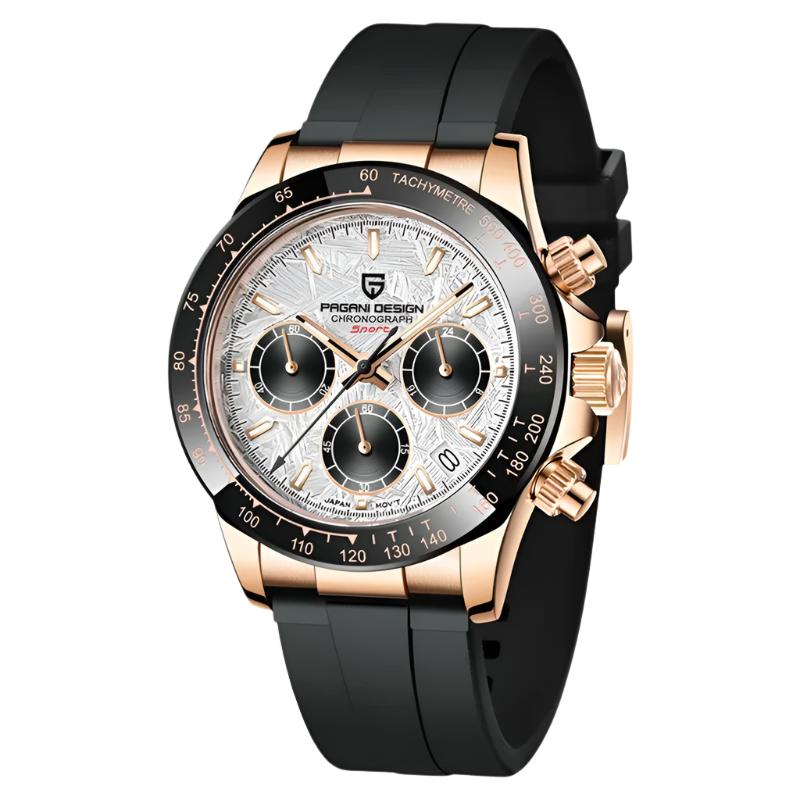 PAGANI DESIGN 40mm Men’s Sapphire Chronograph Watch | Retro Quartz Stainless Steel Waterproof Timepiece