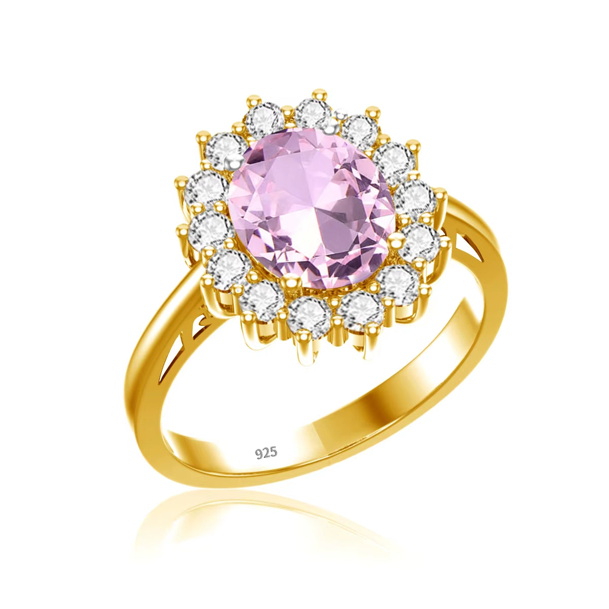 Dazzle Dime® Oval Cut 8x10mm Aquamarine Ring | 18K Gold-Plated Sterling Silver | Elegant Birthstone & Wedding Jewelry