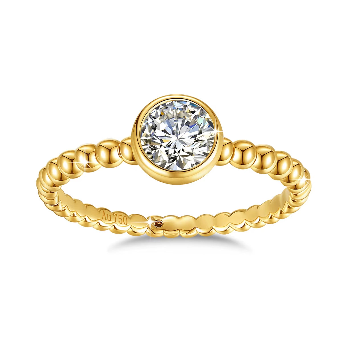 Dazzle Dime® 0.5Ct Moissanite Ring | Genuine 18K Gold Wedding & Engagement Ring