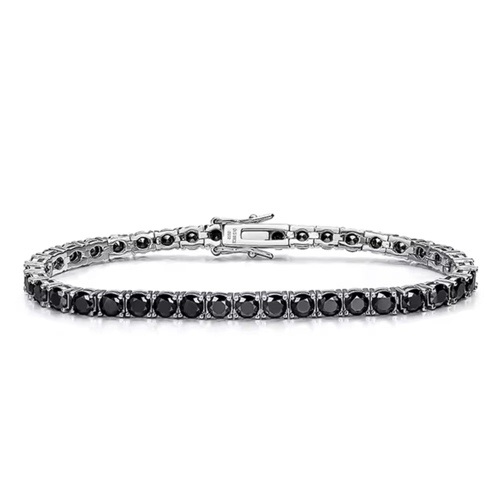 Dazzle Dime Black Moissanite Tennis Bracelet Full Diamond GRA 925 Sterling Silver18K Plated Hip Hop Style Bracelets for Men & Women