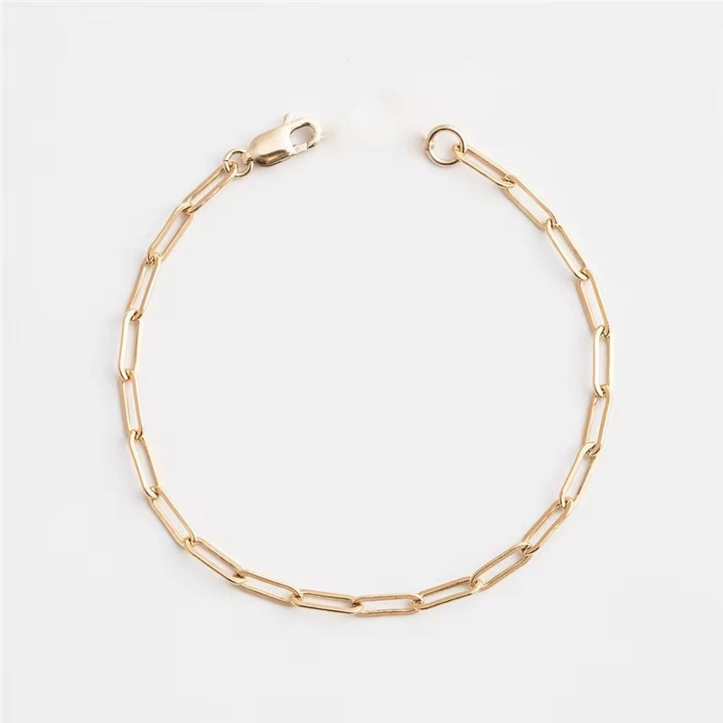 14K Gold Filled Chain Bracelet – Handmade Boho Charm Bracelet, Vintage Anklet for Women, Bridesmaid Gift