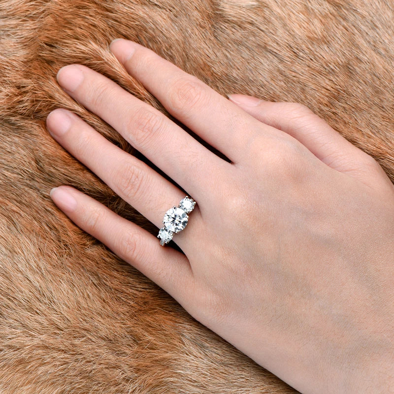 Engagement Ring 925 Sterling Silver D3.0CT D Color Moissanite Rings Women Jewelry GRA Certified - Dazzle Dime