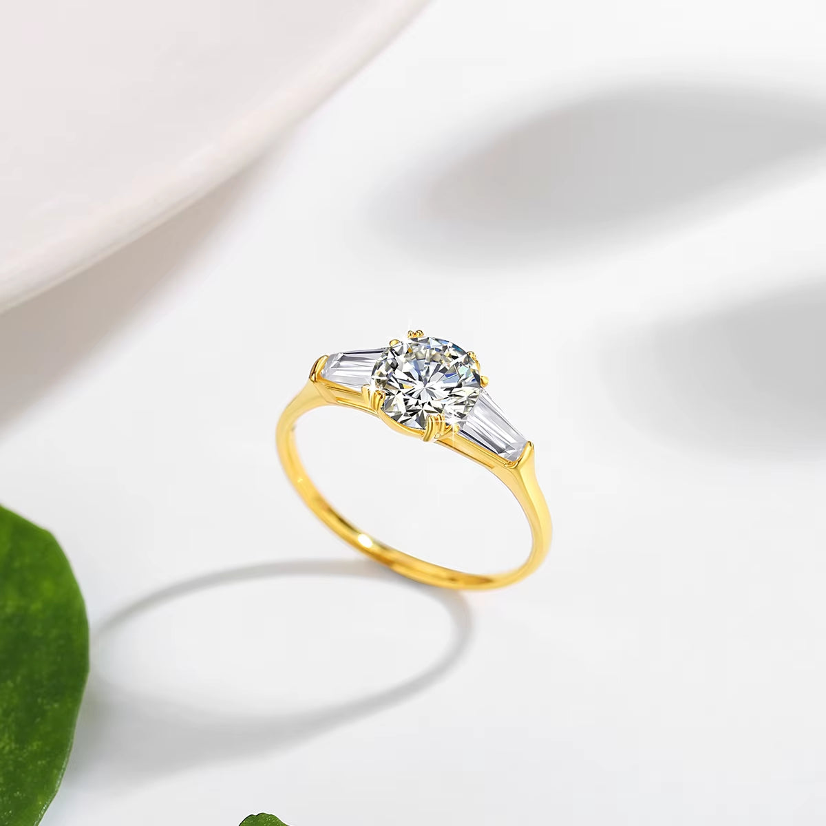 Dazzle Dime® 14K Gold Moissanite Engagement Ring | Luxury Wedding Gift
