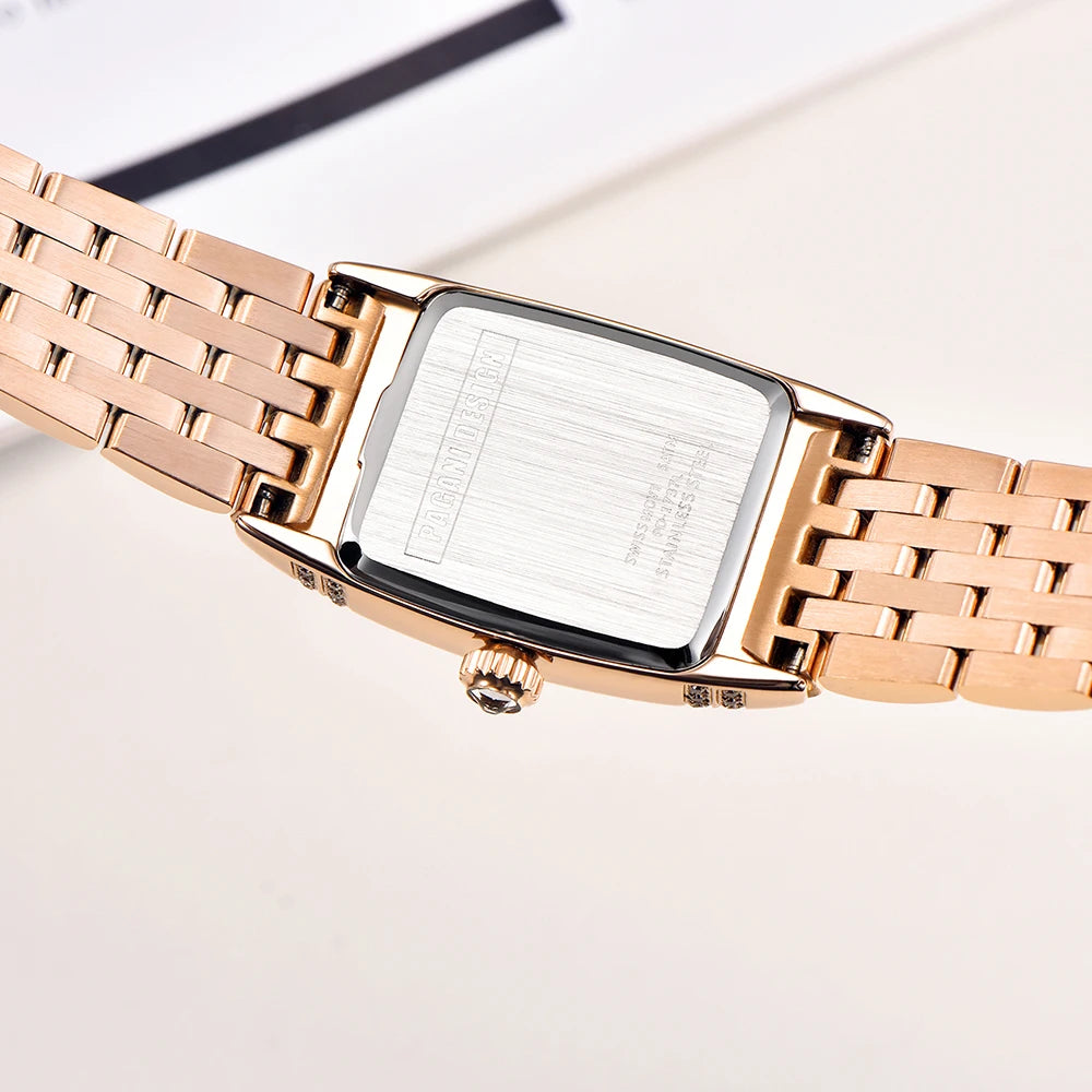 PAGANI Design 22mm Square Women’s Quartz Watch – Sapphire Glass, Stainless Steel, 50M Waterproof