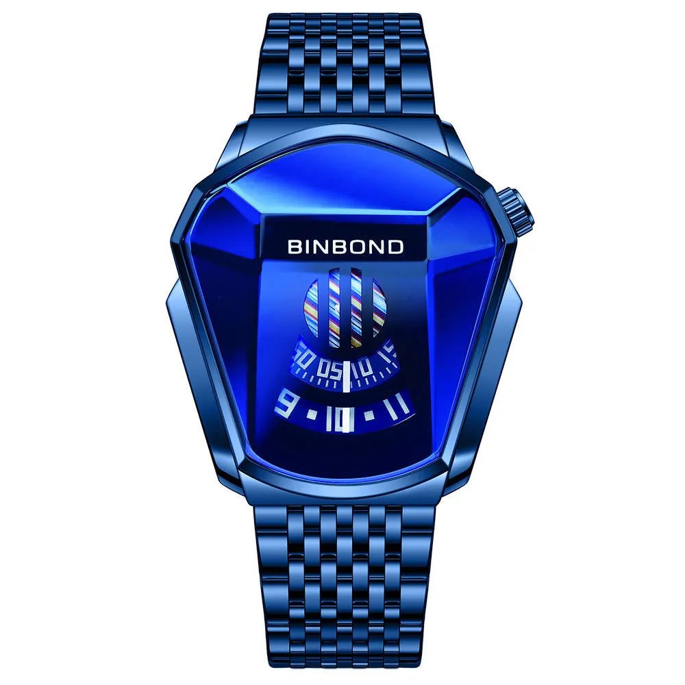 BINBOND Men's Fashion Motorcycle Concept Watch | Luminous Quartz Mesh Steel Band with Touch Screen