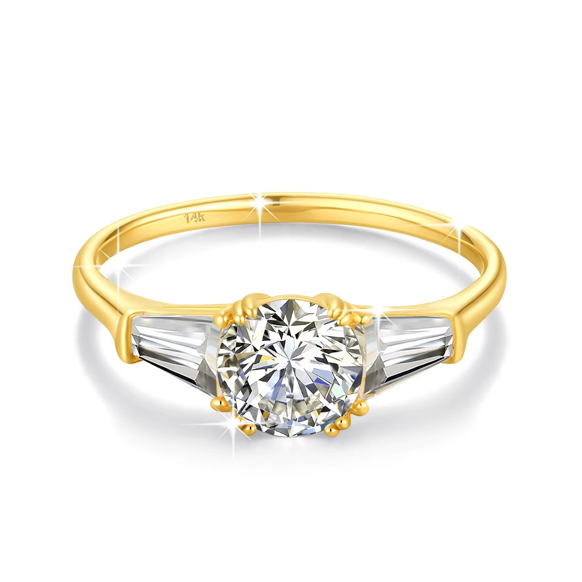 Dazzle Dime® 14K Gold Moissanite Engagement Ring | Luxury Wedding Gift
