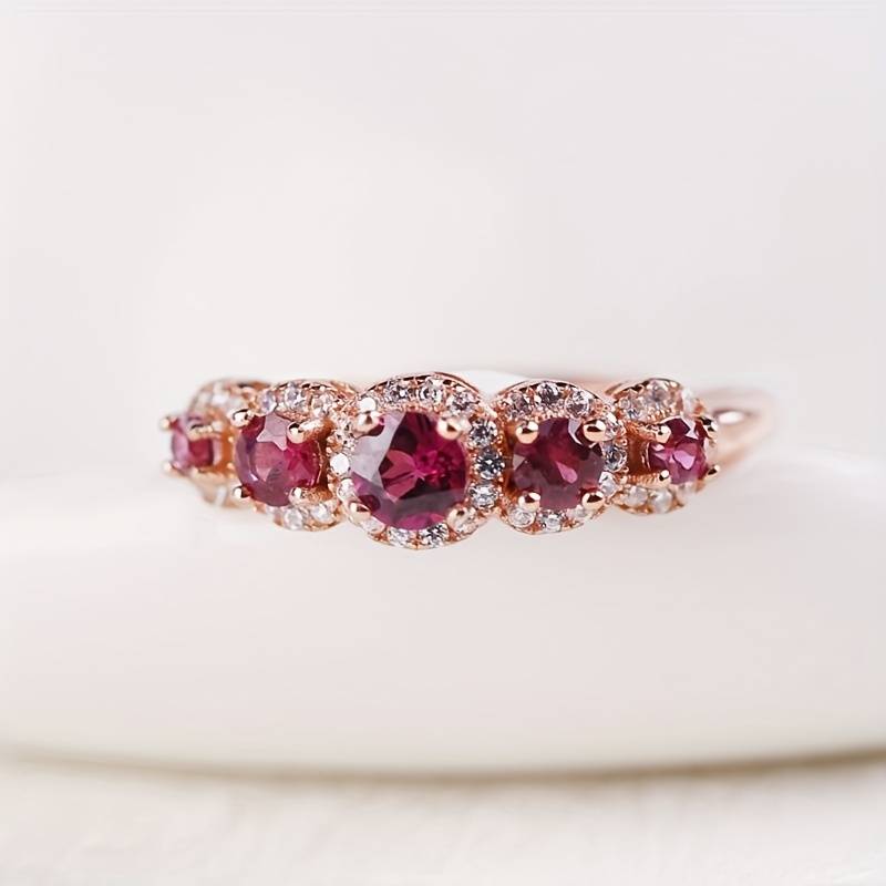Dazzle Dime Elegant 925 Sterling Silver Base Ring with Natural Purple Garnet DAZZLE DIMEĀ®