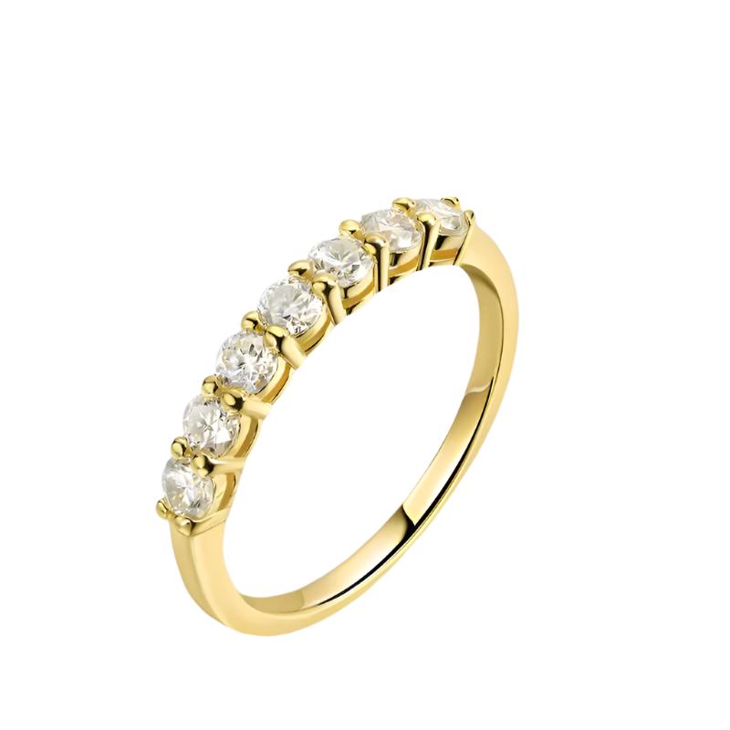 Dazzle DIme 0.7CT 3Mm Moissanite 925 Sterling Engagement Rings Wedding Diamonds Band