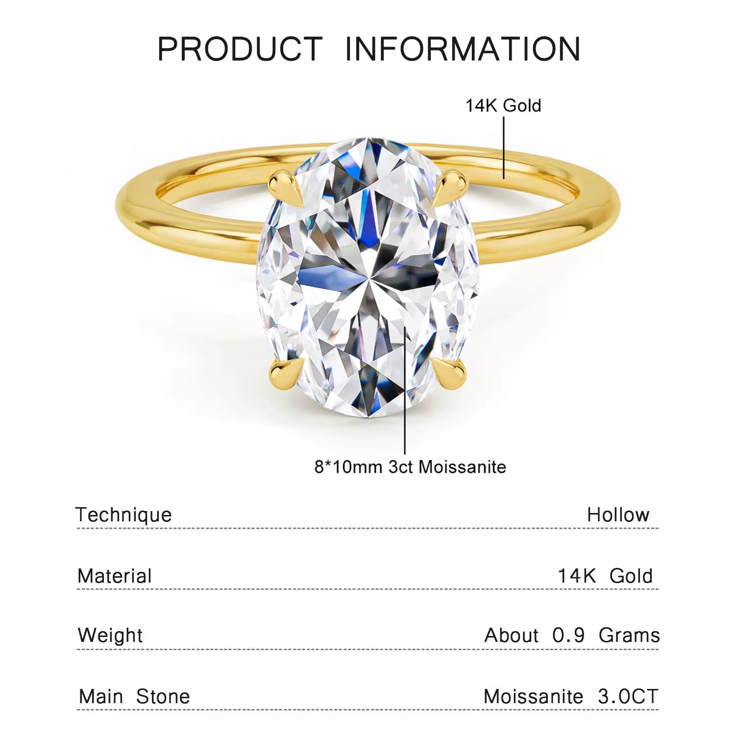 Dazzle Dime® 3CT Pear-Cut Moissanite Ring | 14K Solid Gold Wedding Band