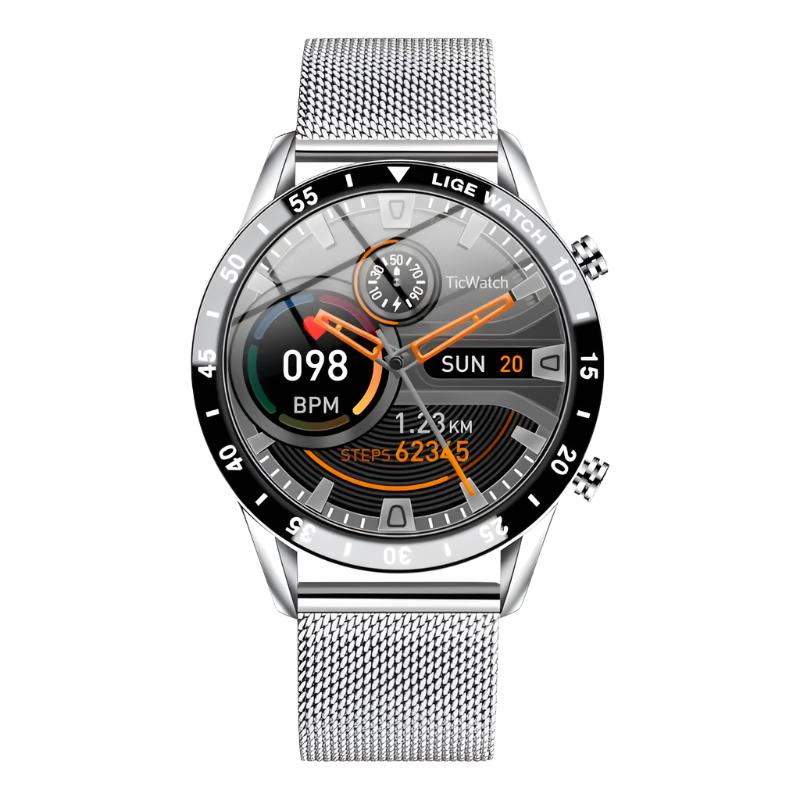 Men’s Luxury Steel Band Bluetooth Smartwatch | Waterproof Full Touch Screen Fitness Tracker with Call Function