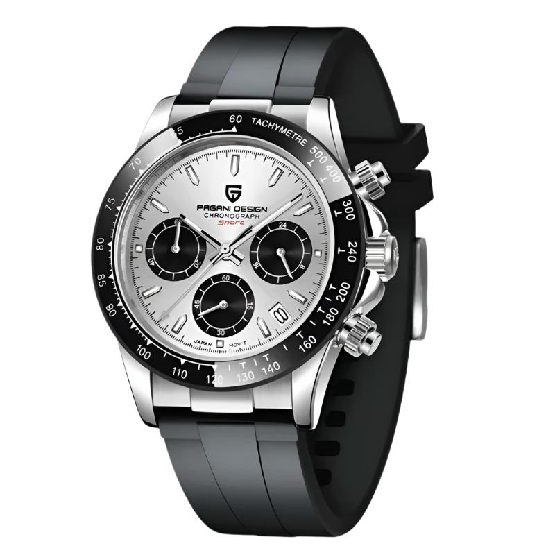 PAGANI DESIGN 40mm Men’s Sapphire Chronograph Watch | Retro Quartz Stainless Steel Waterproof Timepiece