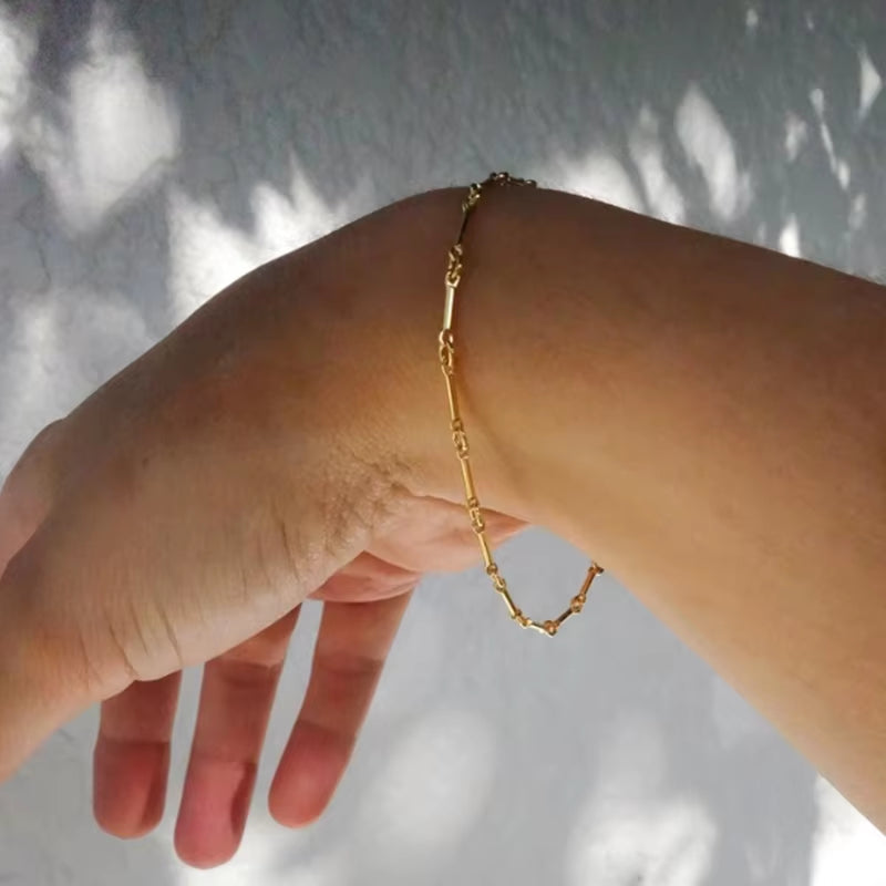 14K Gold Filled Chain Bracelet – Handmade Boho Charm Bracelet for Women