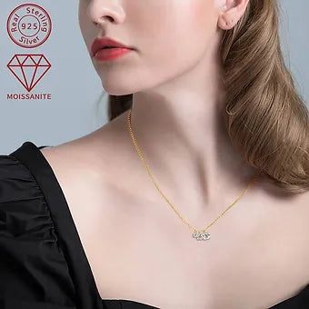 š Elegant 3 Moissanite Pendant Necklace š 925 Ladies Fashion 0.9ct Total Carat - Dazzle Dime