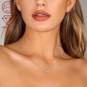 š Elegant 3 Moissanite Pendant Necklace š 925 Ladies Fashion 0.9ct Total Carat - Dazzle Dime