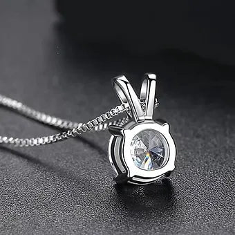 Moissanite 925 Sterling Silver 1-2CT Classic 4 Claw Pendant Necklace - Dazzle Dime