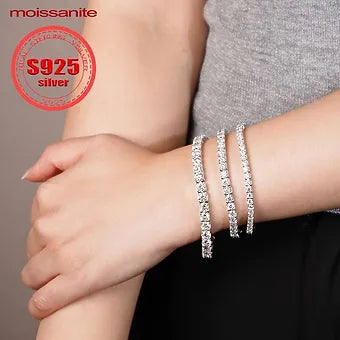 🌟 S925 Sterling Silver Moissanite Luxury Bracelet 🌟 - Dazzle Dime