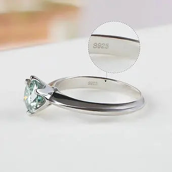 GRA Certified Moissanite Ring VVS1 Moissanite Lab grown Diamond Solitaire Engagement Ring - Dazzle Dime