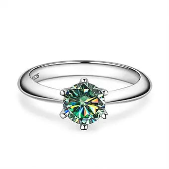 GRA Certified Moissanite Ring VVS1 Moissanite Lab grown Diamond Solitaire Engagement Ring - Dazzle Dime