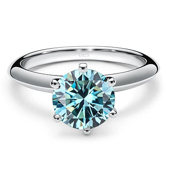 GRA Certified Moissanite Ring: VVS1 Lab Diamond Solitaire Engagement Ring - Dazzle Dime
