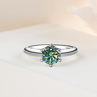 GRA Certified Moissanite Ring: VVS1 Lab Diamond Solitaire Engagement Ring - Dazzle Dime