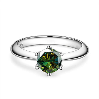 GRA Certified Moissanite Ring: VVS1 Lab Diamond Solitaire Engagement Ring - Dazzle Dime