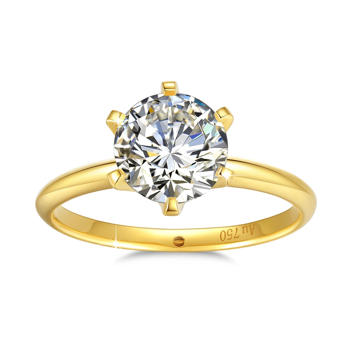2Ct 1Ct VVS1 Moissanite Ring 18K Gold 100% Genuine for Women Wedding Anniversary Engagement Wedding Gift Fine Jewelry