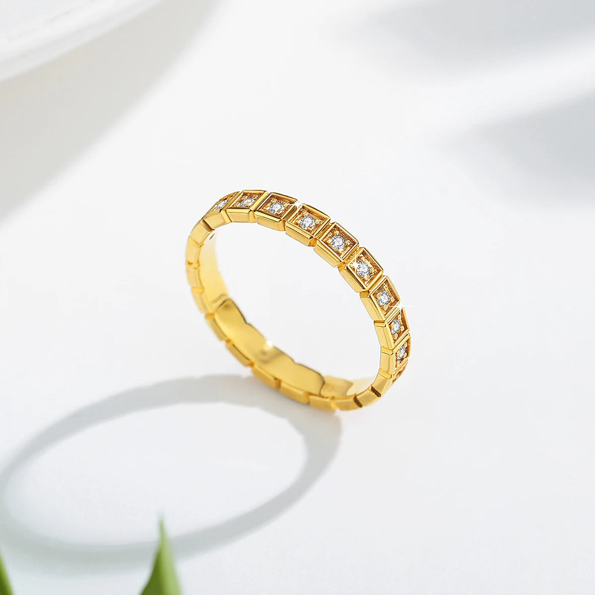 Dazzle Dime® 18K Gold Moissanite Full Eternity Ring | AU750 Certified | Elegant Wedding & Anniversary Band