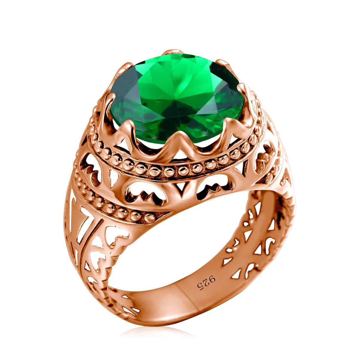 Dazzle Dime® Vintage Mystic Topaz Ring for Men | Genuine 925 Sterling Silver Round Cut Gemstone